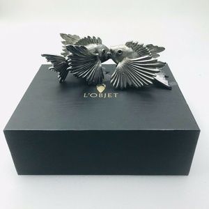 L’objet Platinum Fish Salt & Pepper Shakers 2”x2.5